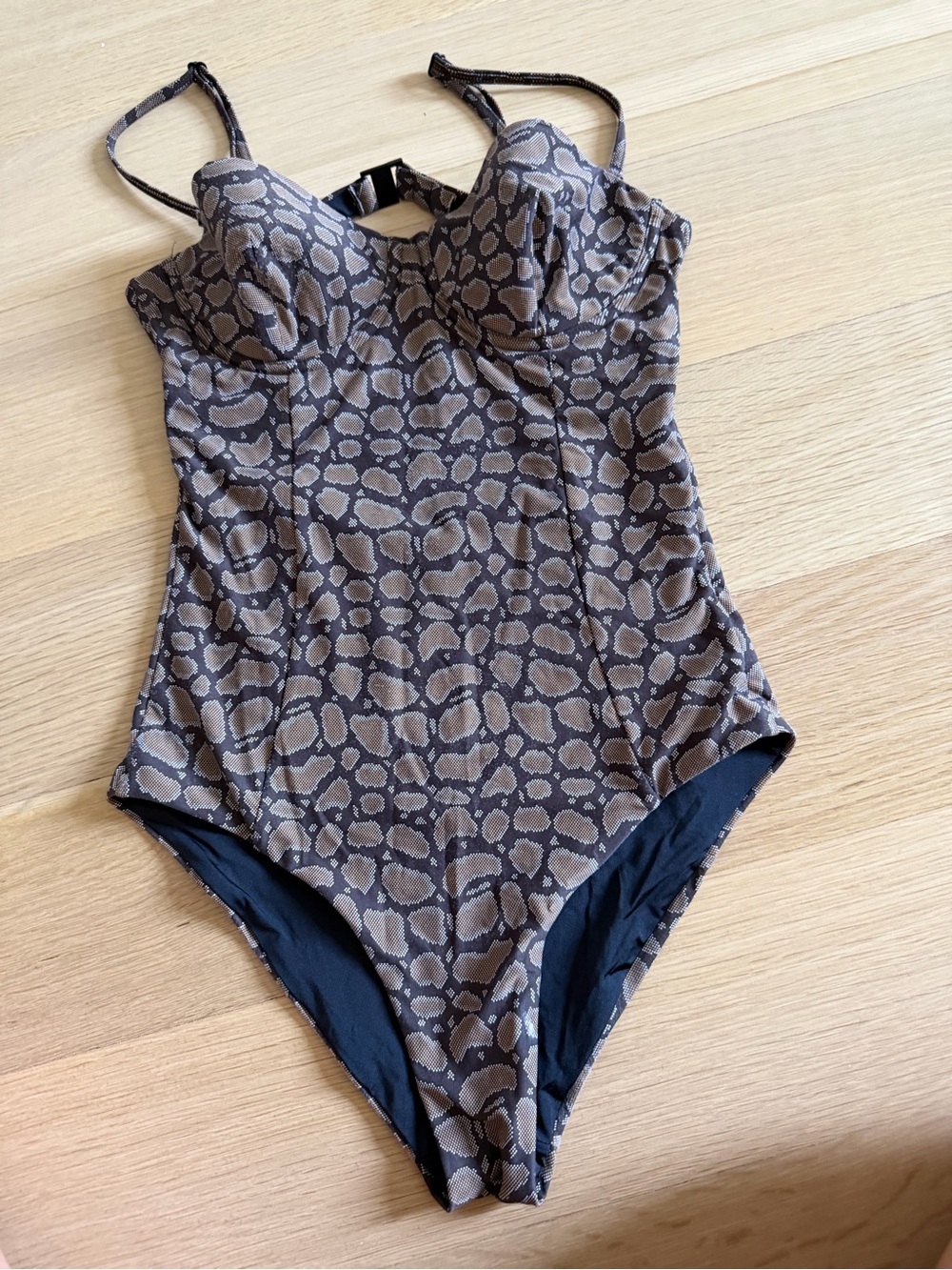 Onia Brown and Black Leopard-Pattern One-Piece